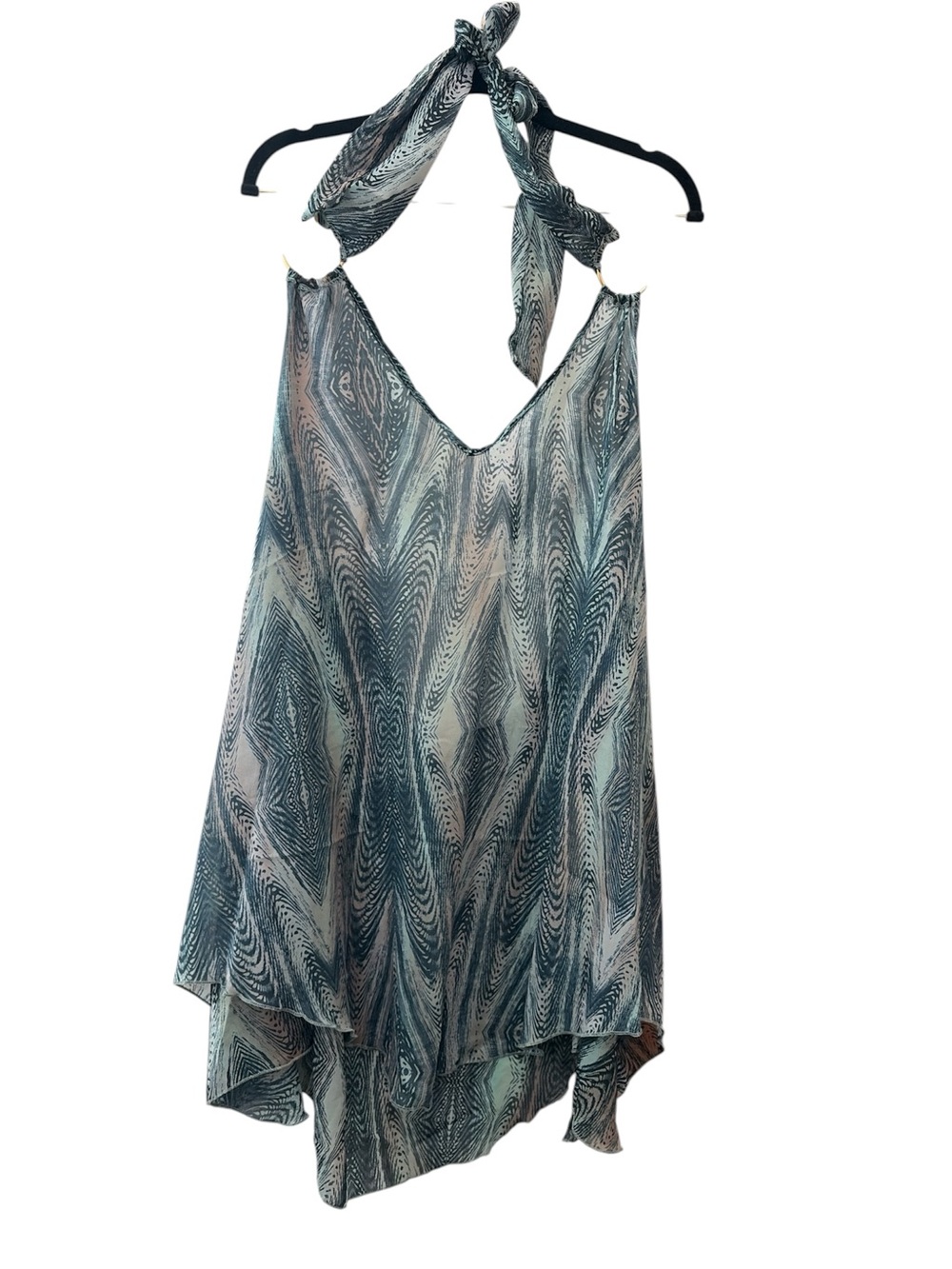 Women's Blue Marble Halter Swim Coverup